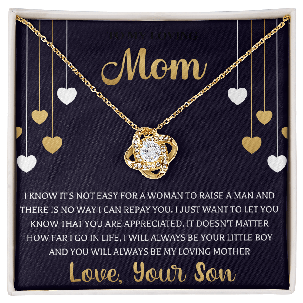 To My Best Mom Necklace Love Knot Necklace Gift For Mom From Son - Beauty Belliss